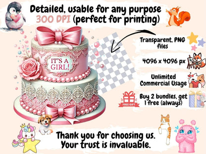 Baby Girl Desserts Clipart Adorable Treats Art - Wonders Artist