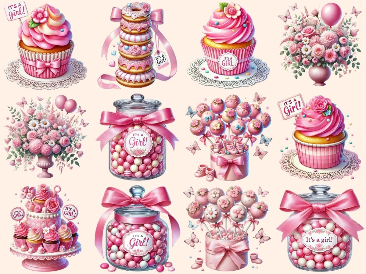 Baby Girl Desserts Clipart Adorable Treats Art - Wonders Artist