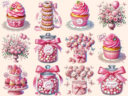 Baby Girl Desserts Clipart Adorable Treats Art - Wonders Artist