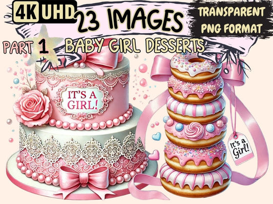 Baby Girl Desserts Clipart Adorable Treats Art - Wonders Artist