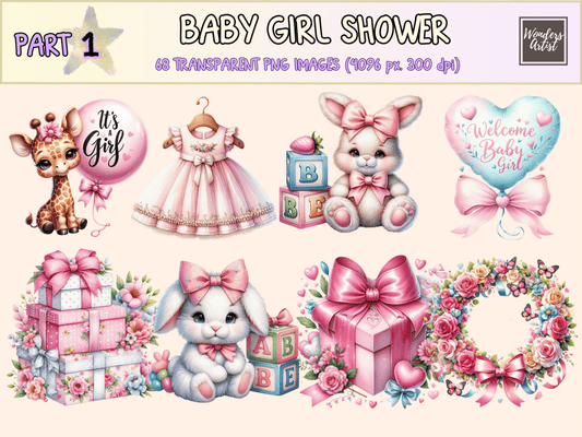 Baby Girl Shower Clipart autopost Baby design Baby download - WondersArtist