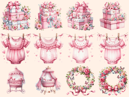 Baby Girl Shower Clipart autopost Baby design Baby download - WondersArtist