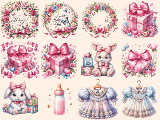 Baby Girl Shower Clipart