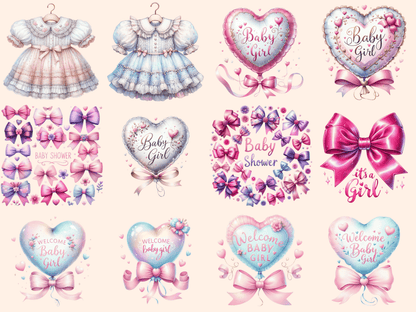Baby Girl Shower Clipart autopost Baby design Baby download - WondersArtist
