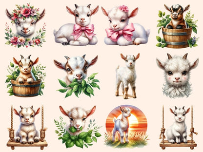 Baby Goats Clipart Baby clip art - Wonders Artist