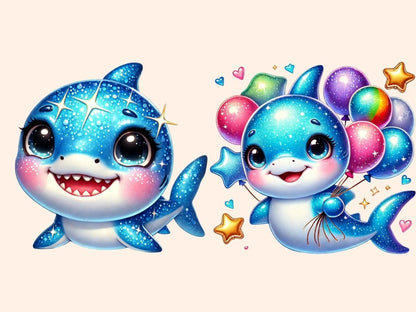 Baby Sharks (P2) Clipart adorable sharks - Wonders Artist