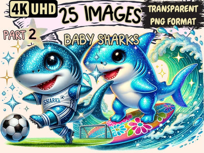 Baby Sharks (P2) Clipart adorable sharks - Wonders Artist