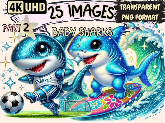 Baby Sharks (P2) Clipart adorable sharks - Wonders Artist