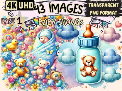 Baby Shower Clipart Adorable Baby PNG - Wonders Artist