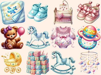 Baby Shower Clipart Adorable Baby PNG - Wonders Artist