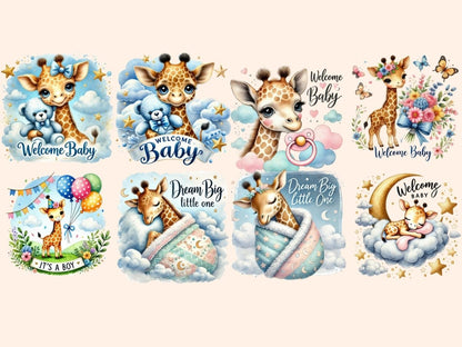 Baby Shower Giraffes Clipart baby clipart - Wonders Artist