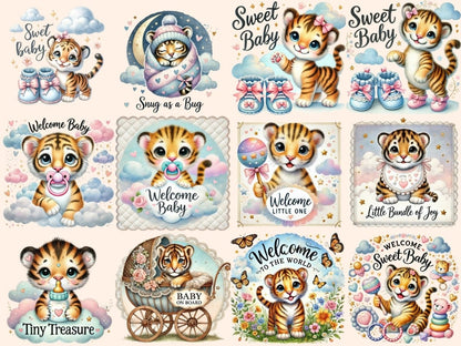 Baby Shower Tigers Clipart Baby shower clip art - Wonders Artist