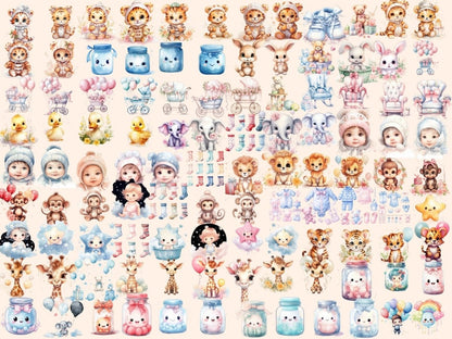 Baby Shower Watercolor Clipart baby digitals - Wonders Artist