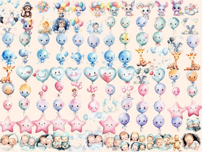 Baby Shower Watercolor Clipart baby digitals - Wonders Artist