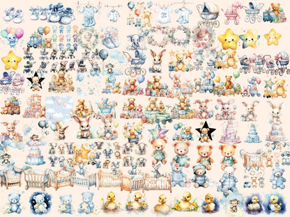 Baby Shower Watercolor Clipart baby digitals - Wonders Artist