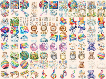 Baby Toys Watercolor Clipart baby clipart - Wonders Artist