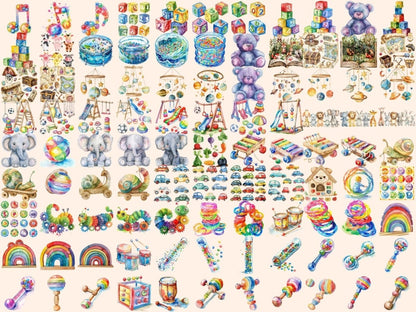 Baby Toys Watercolor Clipart baby clipart - Wonders Artist