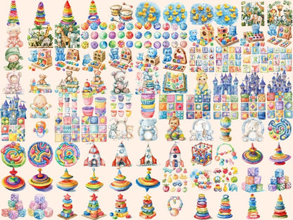 Baby Toys Watercolor Clipart baby clipart - Wonders Artist