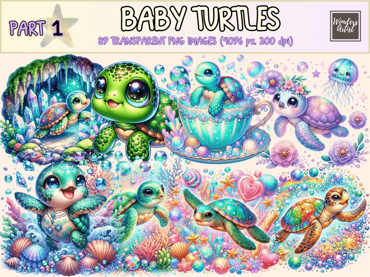 Baby Turtles Clipart aquatic art autopost baby turtle clipart - WondersArtist