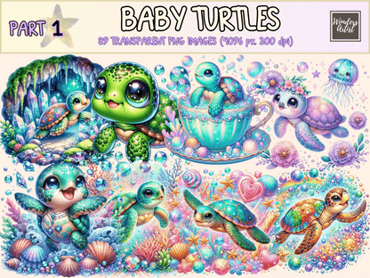 Baby Turtles Clipart aquatic art autopost baby turtle clipart - WondersArtist