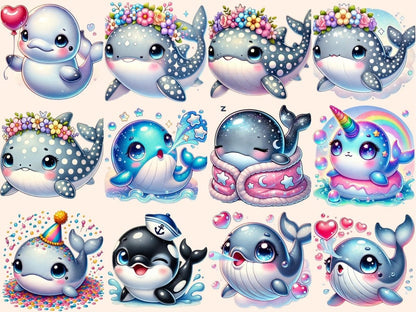 Baby Whales Clipart Adorable Whale Art - Wonders Artist