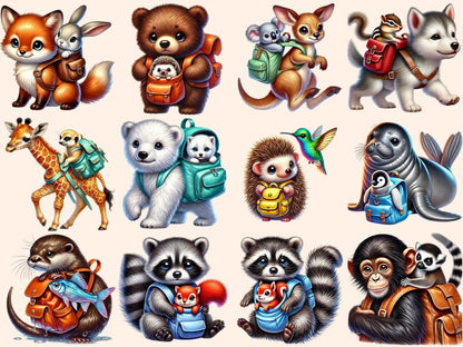 Backpack Wildlife Clipart Adventure Animals - Wonders Artist