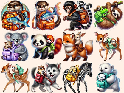 Backpack Wildlife Clipart Adventure Animals - Wonders Artist