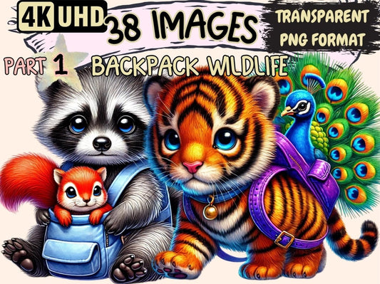 Backpack Wildlife Clipart Adventure Animals - Wonders Artist