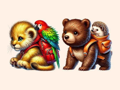 Backpack Wildlife Clipart Adventure Animals - Wonders Artist