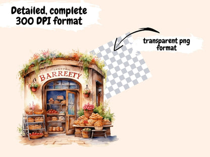 Bakeries Watercolor Clipart awning clipart - Wonders Artist