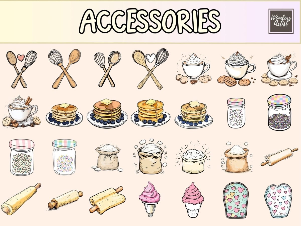 Baking Day Cardmaking Clipart baking card bundle - Wonders Artist