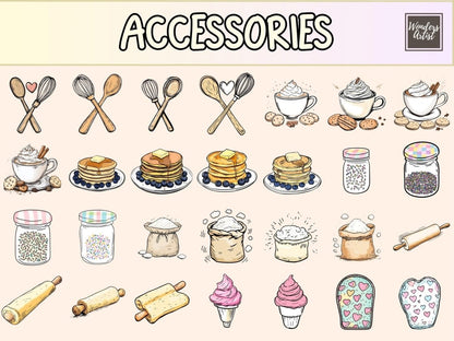 Baking Day Cardmaking Clipart baking card bundle - Wonders Artist