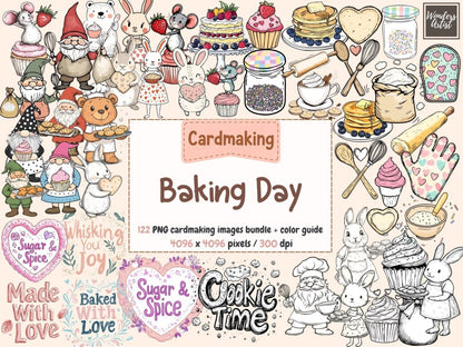 Baking Day Cardmaking Clipart baking card bundle - Wonders Artist