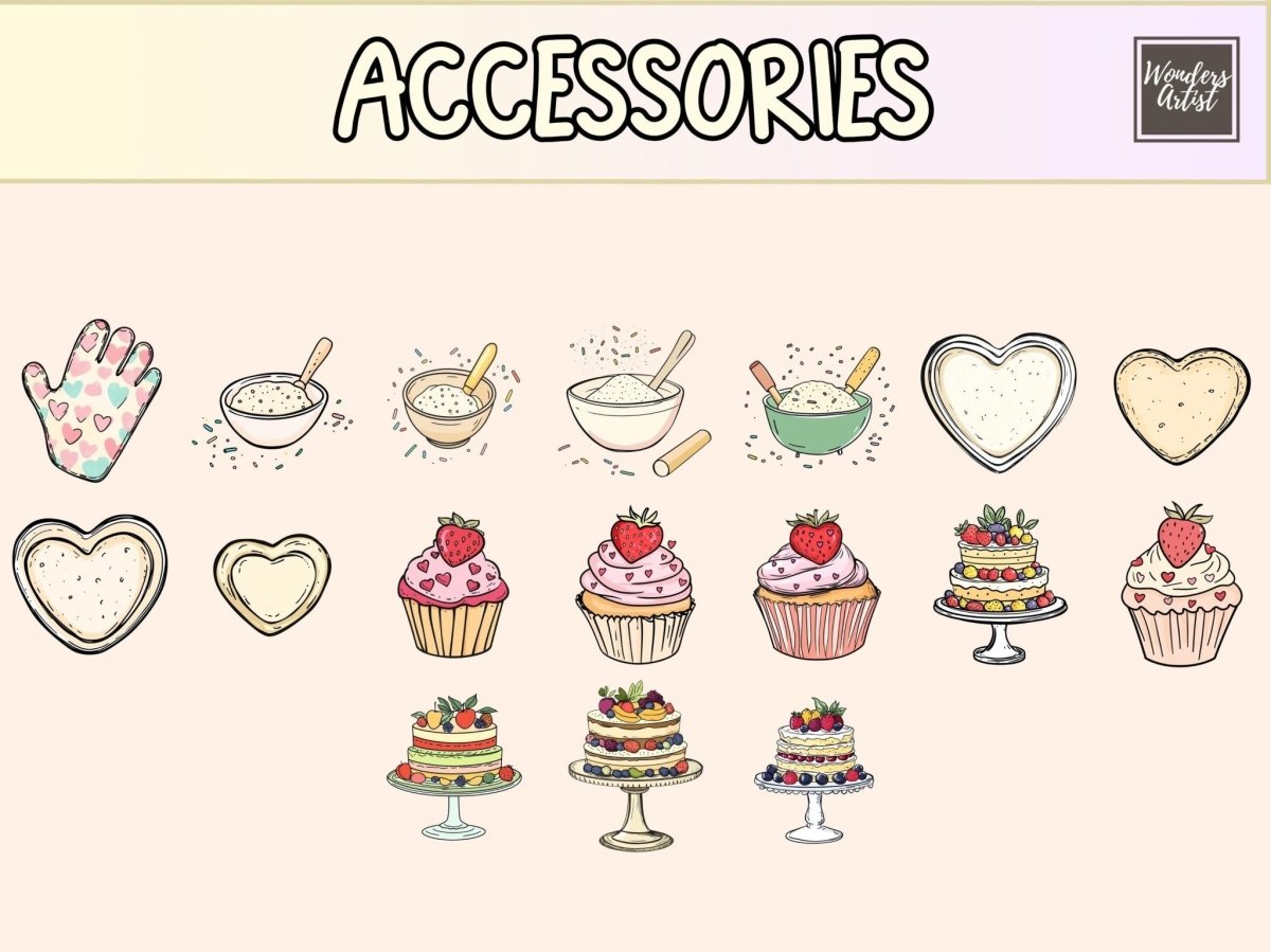 Baking Day Cardmaking Clipart baking card bundle - Wonders Artist