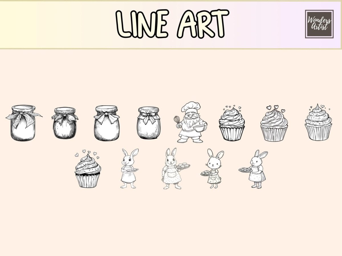 Baking Day Cardmaking Clipart baking card bundle - Wonders Artist