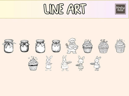 Baking Day Cardmaking Clipart baking card bundle - Wonders Artist