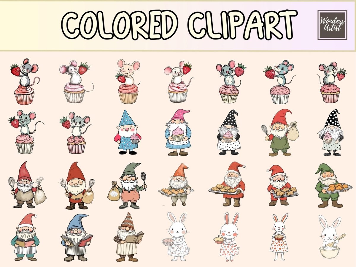 Baking Day Cardmaking Clipart baking card bundle - Wonders Artist