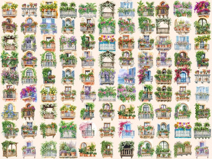 Balconies Watercolor Clipart Balcony Art PNG - Wonders Artist