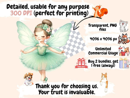 Ballerina Fairies (P2) Clipart Ballerina clip art - Wonders Artist