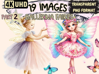 Ballerina Fairies (P2) Clipart Ballerina clip art - Wonders Artist