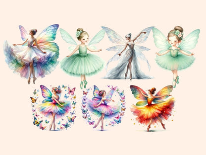 Ballerina Fairies (P2) Clipart Ballerina clip art - Wonders Artist