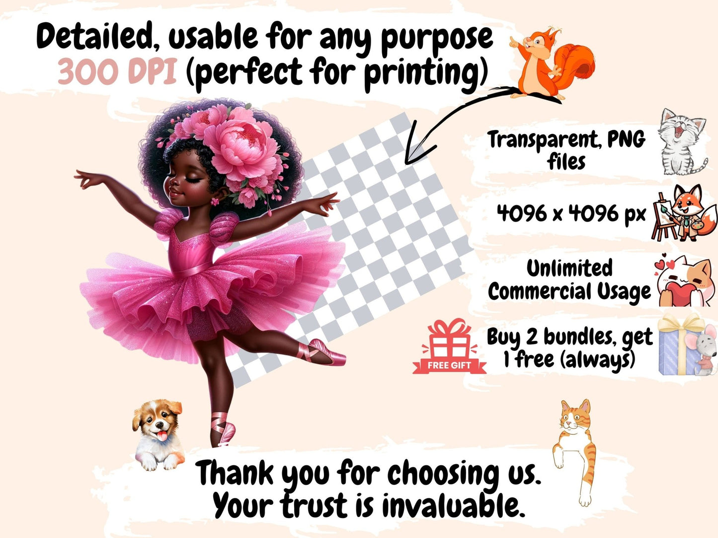 Ballerina Girls (P2) Clipart - High - Quality Instant Digital Download for Creative Projects