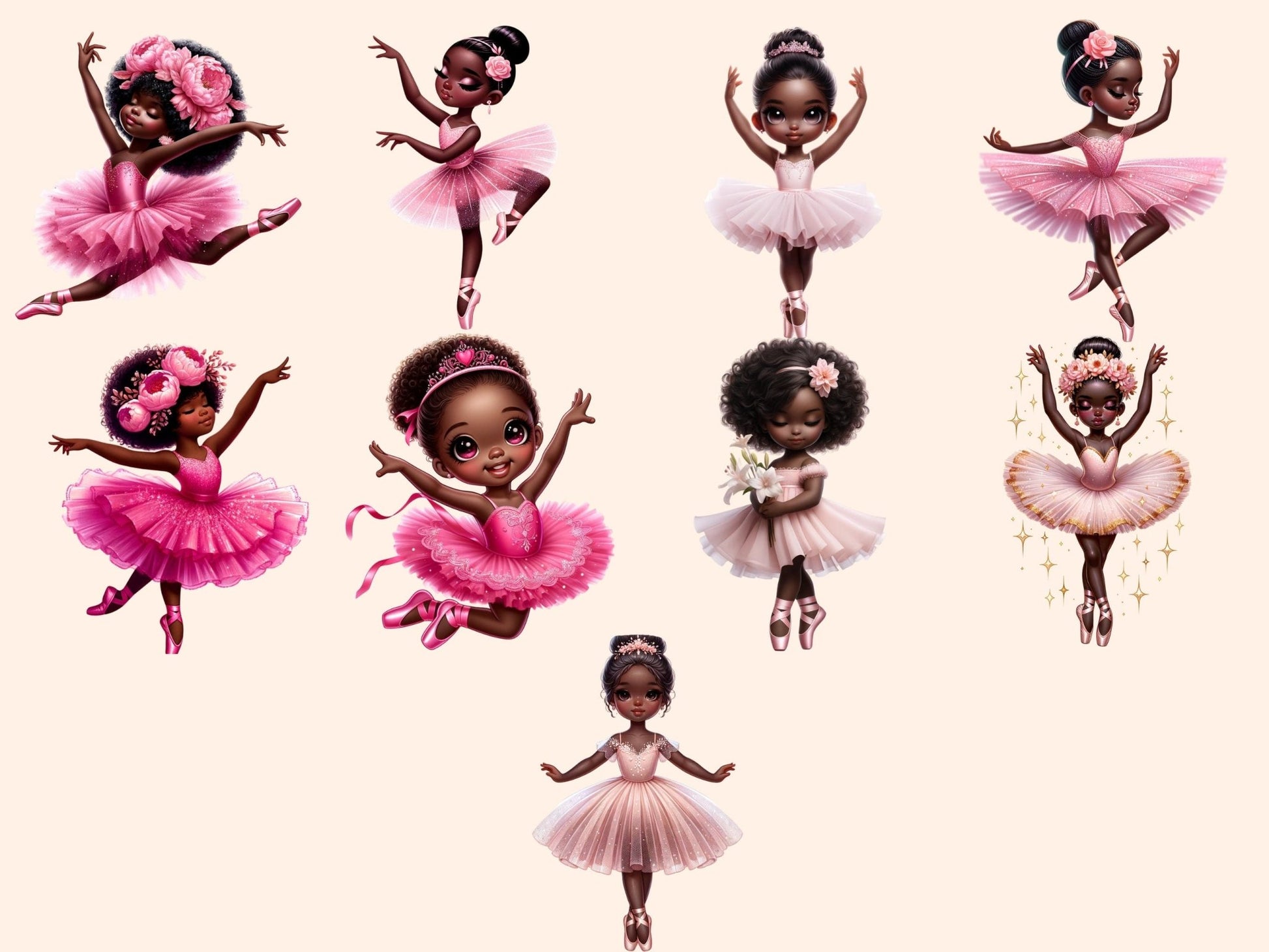 Ballerina Girls (P2) Clipart - High - Quality Instant Digital Download for Creative Projects