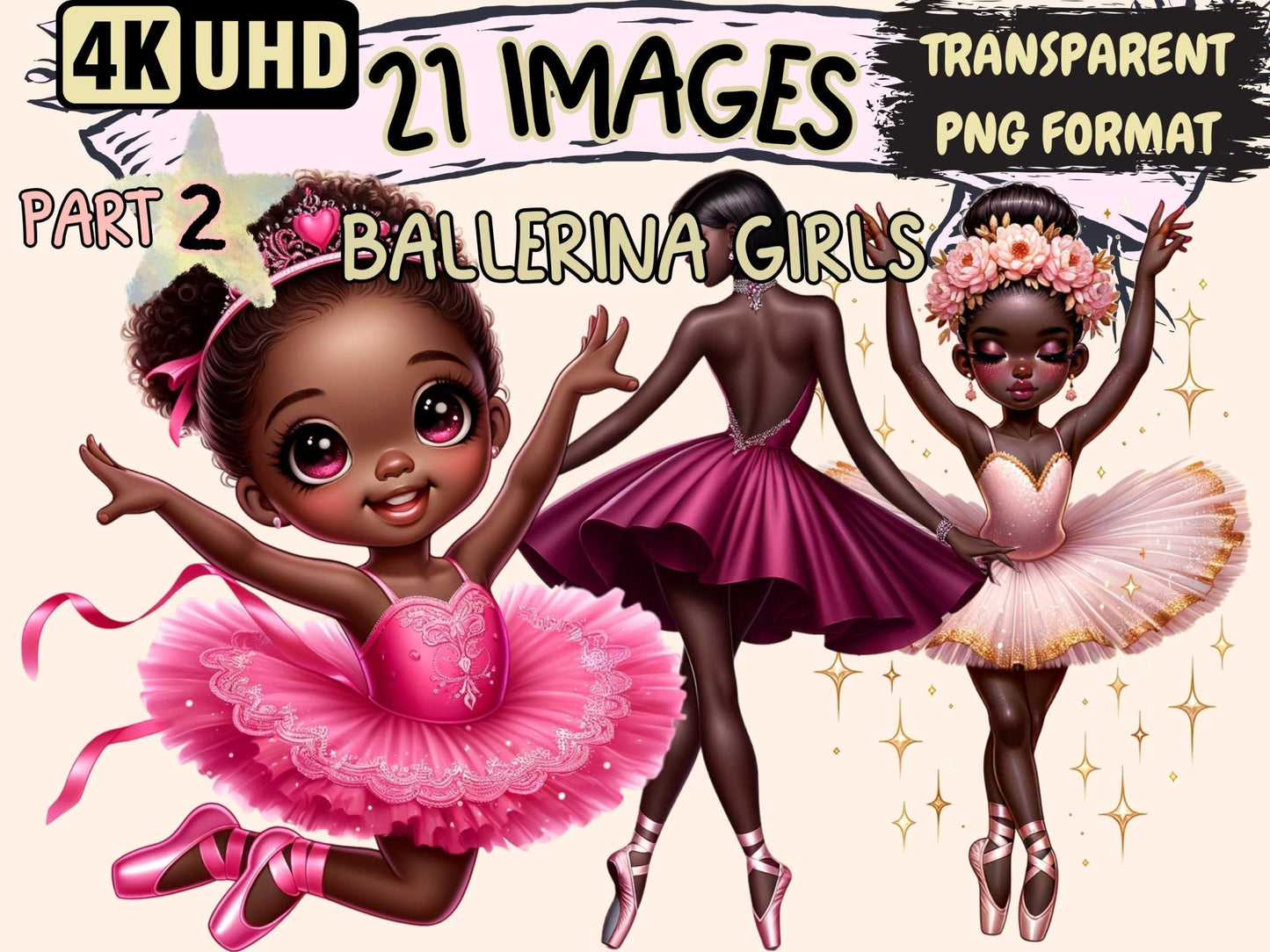 Ballerina Girls (P2) Clipart - High - Quality Instant Digital Download for Creative Projects