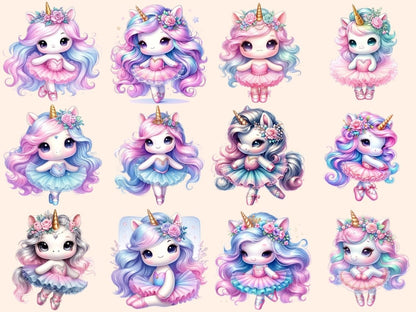 Ballerina Unicorns Clipart Ballerina clip art - Wonders Artist