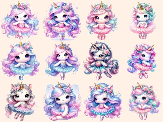 Ballerina Unicorns Clipart