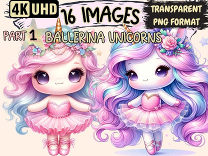 Ballerina Unicorns Clipart Ballerina clip art - Wonders Artist