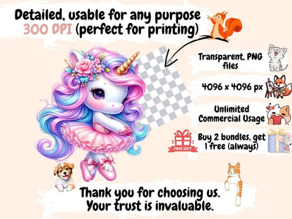 Ballerina Unicorns Clipart Ballerina clip art - Wonders Artist