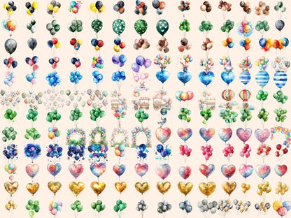 Balloons Watercolor Clipart ballon clipart - Wonders Artist