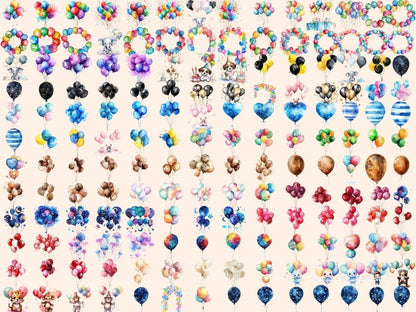 Balloons Watercolor Clipart ballon clipart - Wonders Artist